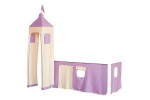 Vorhangstoff f�r Hochbetten mit Turm lila beige zum SONDERPREIS